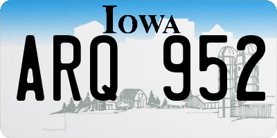 IA license plate ARQ952