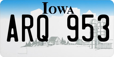 IA license plate ARQ953