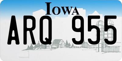 IA license plate ARQ955