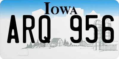 IA license plate ARQ956