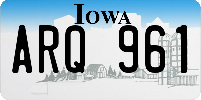 IA license plate ARQ961