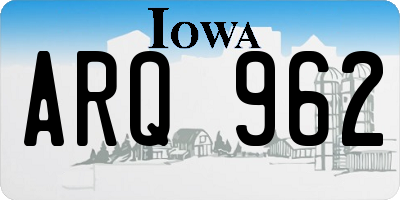 IA license plate ARQ962