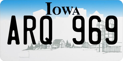 IA license plate ARQ969