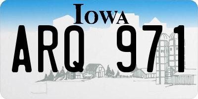 IA license plate ARQ971