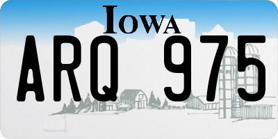 IA license plate ARQ975