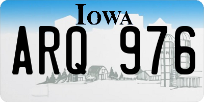 IA license plate ARQ976