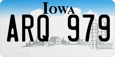 IA license plate ARQ979