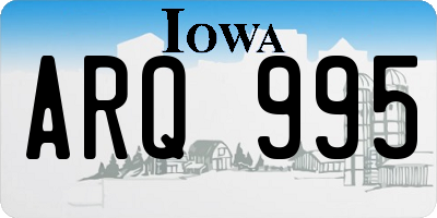 IA license plate ARQ995