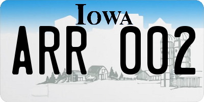 IA license plate ARR002