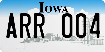 IA license plate ARR004