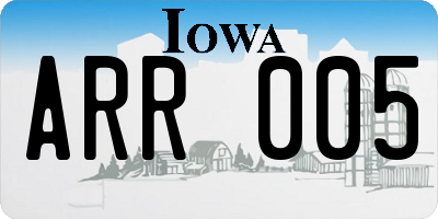 IA license plate ARR005