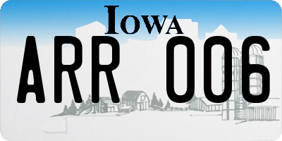IA license plate ARR006