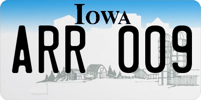 IA license plate ARR009