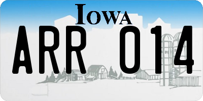 IA license plate ARR014
