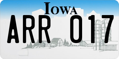 IA license plate ARR017