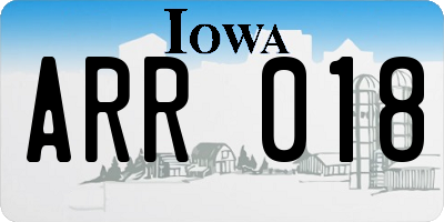 IA license plate ARR018