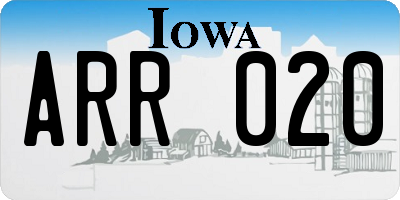 IA license plate ARR020