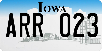IA license plate ARR023