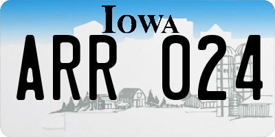 IA license plate ARR024