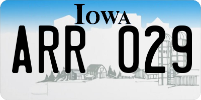 IA license plate ARR029