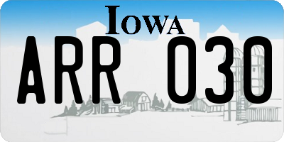 IA license plate ARR030