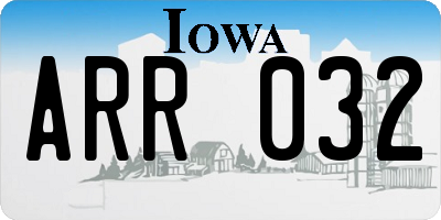 IA license plate ARR032