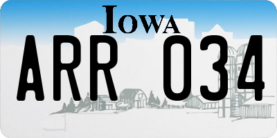 IA license plate ARR034