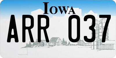 IA license plate ARR037
