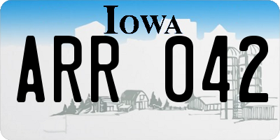 IA license plate ARR042