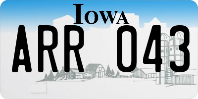 IA license plate ARR043