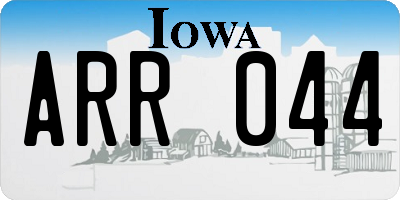 IA license plate ARR044