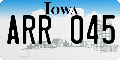IA license plate ARR045