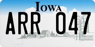 IA license plate ARR047