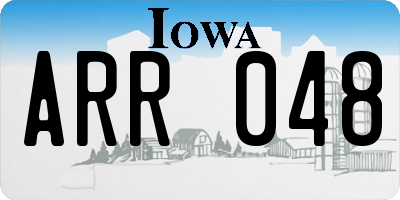IA license plate ARR048