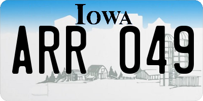 IA license plate ARR049