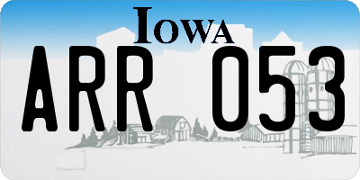 IA license plate ARR053