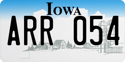 IA license plate ARR054