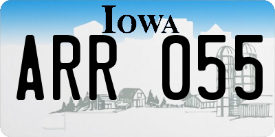 IA license plate ARR055