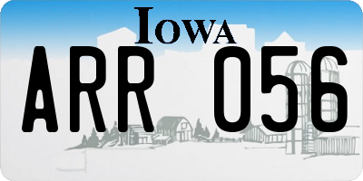 IA license plate ARR056