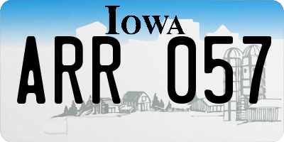 IA license plate ARR057