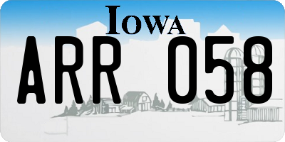 IA license plate ARR058