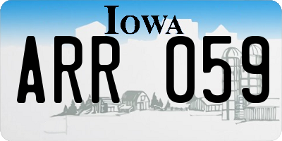 IA license plate ARR059