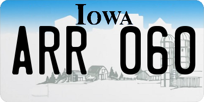 IA license plate ARR060
