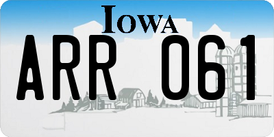 IA license plate ARR061