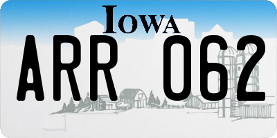 IA license plate ARR062