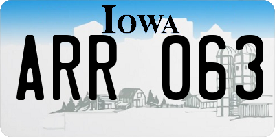 IA license plate ARR063