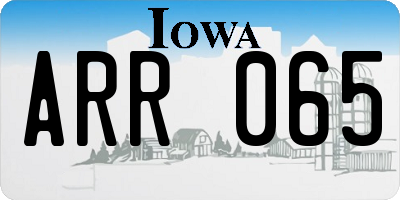 IA license plate ARR065
