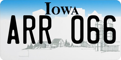 IA license plate ARR066