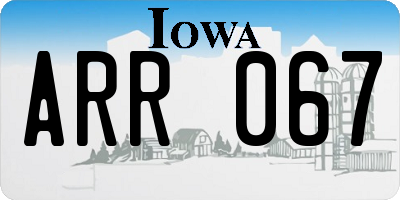 IA license plate ARR067