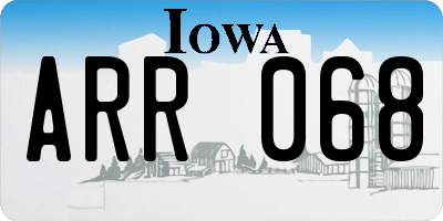 IA license plate ARR068